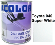 Базовая автоэмаль (металлик) "Toyota 040 Super White ACOLOR" 1л