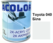 Автоэмаль акриловая "Toyota 040 Белая, ACOLOR" (1л) [Аколор]