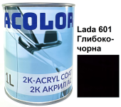 Автоэмаль акриловая "Lada 601 Глубоко-черная, ACOLOR" (1л) [Аколор]