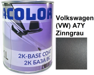 Базовая автоэмаль (металлик) "Volkswagen (VW) A7Y Zinngrau ACOLOR" 1л