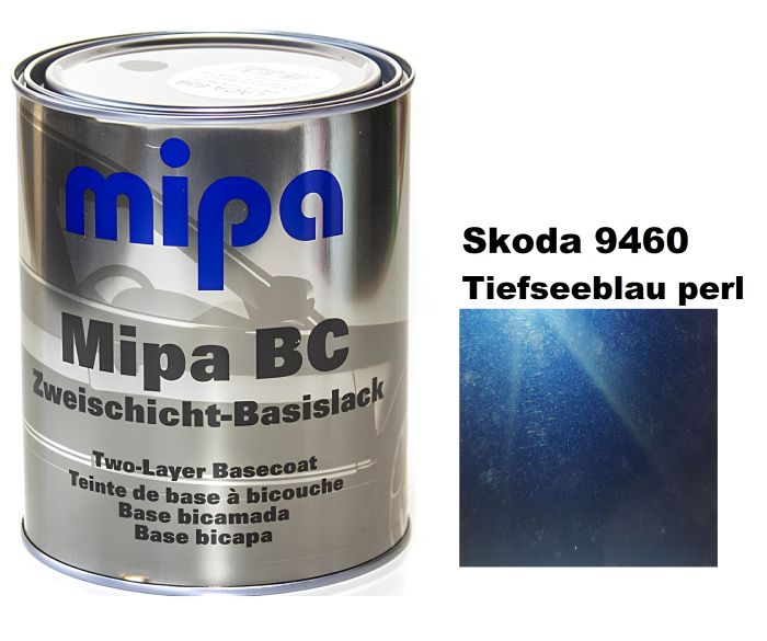 Базова автоемаль (металік) "Mipa Skoda 9460 Tiefseeblau perl" 1л [Міпа Шкода 9460 Тіфсиблау перл]