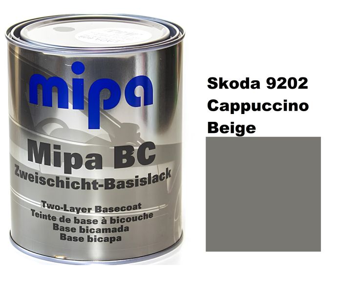 Базовая автоэмаль (металлик) "Mipa Skoda 9202 Cappuccino Beige" [Мипа Шкода 9202 Капуччино Беж]
