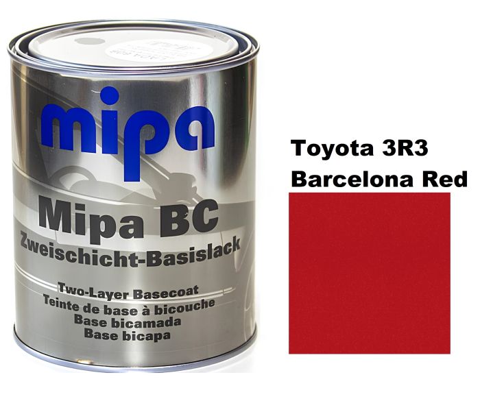 Базовая автоэмаль (металлик) "Mipa Toyota 3R3 Barcelona Red" 1л [Мипа Тойота 3Р3 Барселона Ред]