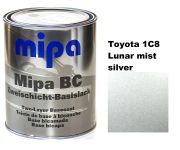 Базовая автоэмаль (металлик) "Mipa Toyota 1C8 Лунар мист сильвер" 1л [Мипа Тойота 1С8 Лунар мист сильвер]