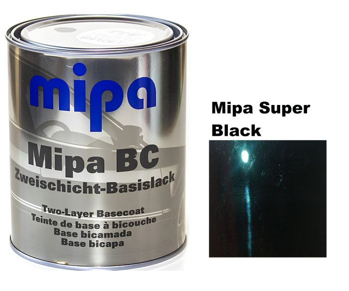 Базовая автоэмаль (металлик) "Mipa Super Black" 1л [Мипа Супер Блэк]