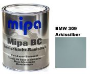 Базовая автоэмаль "Mipa 309 BMW Arkissilber" 1л (металлик) [Мипа БМВ 309 Арктиссильбер]