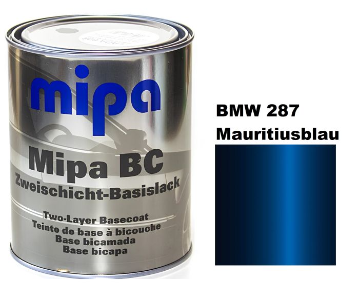 Базова автоемаль "Mipa 287 BMW Mauritiusblau" 1л (металік) [Міпа БМВ 287 Маурітіусблау]
