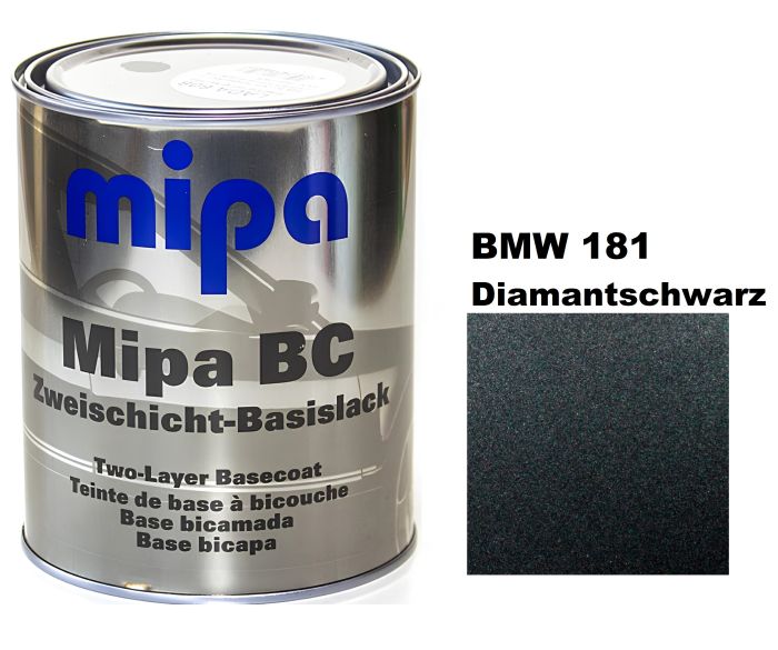 Базова автоемаль "Mipa 181 BMW Diamantschwarz" 1л (металік) [Міпа БМВ 181 Діамантшварц]