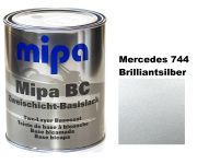 Базовая автоэмаль (металлик) "Mipa Mercedes 744 бриллиантсильбер" 1л [Мипа Мерседес 744 бриллиантсильбер]