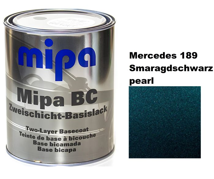 Базова автоемаль (металік) "Mipa Mercedes 189 Smaragdschwarz pearl" 1л [Міпа Мерседес 189 Смарагдшварц Перл]