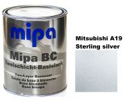 Базовая автоэмаль (металлик) "Mipa Mitsubishi A19 Sterling Silver" 1л [Мипа Мицубиси А19 Стерлинг Сильвер]