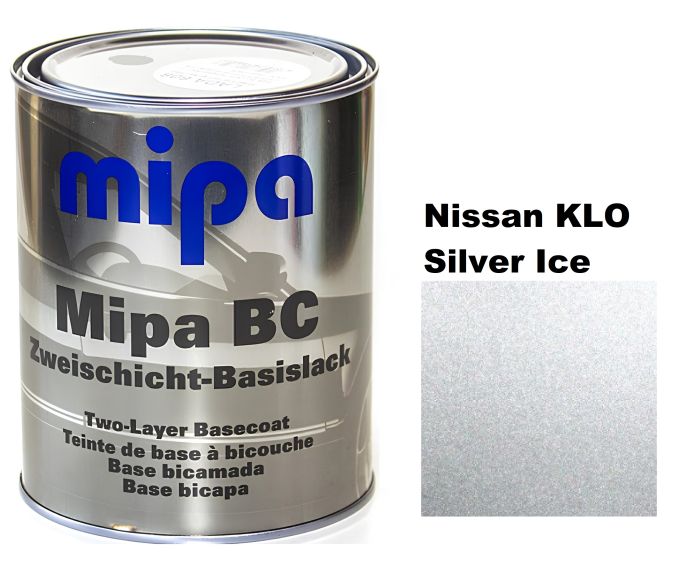 Базовая автоэмаль (металлик) "Mipa Nissan KLO Silver Ice" 1л [Мипа Ниссан КЛО Сильвер Айс]