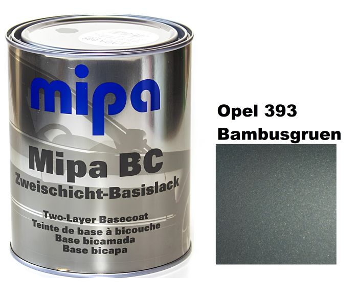 Базовая автоэмаль (металлик) "Mipa Opel 393 Bambusgruen" 1л [Мипа Опель 393 Бамбусгруен]