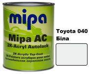 Автоэмаль акриловая "Mipa Toyota 040 Белая" 1л [Мипа Тойота 040]