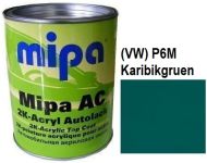Автоэмаль акриловая "(VW) P6M Volkswagen Karibikgruen Mipa" 1л [Мипа Фольксваген P6M Карибикгруен]